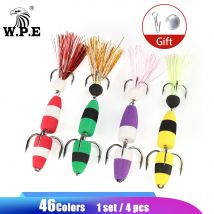 W.P.E Angelköder, 4 Stück/Los, Größe M, mehrfarbig, Jig, Schwimmköder, Wobbler, weicher Angelköder, Bass-Angelköder mit einer kostenlosen Blei