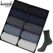 10 Paar hochwertige Bambusfaser-Herrensocken, Business, atmungsaktiv, Deodorant, Kompressionssocken, Herren, lang, große Größe, EUR 38–46