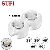 10 stücke 13mm 1W 3W Mini LED Objektiv 15/20/30/45/60/90/120 Grad Mini LED PCB Winkel Objektiv Konvexen Linsen Für 1W 3W 5W LED Wachsen Licht