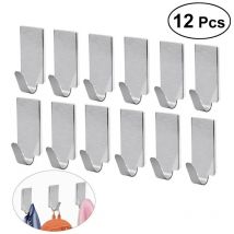 12/6 stücke Klebstoff Edelstahl Handtuch Haken Handtuch Racks Wand Haken Für Küche Bad Selbst-Adhesive Edelstahl Haken