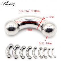 Alisouy 1pc Stahl Ohr Piercings Helix Piercings Augenbraue Piercings Lippe Labret Ringe Ohrring Tragus Barbell Piercings Körper Schmuck