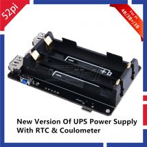 52pi original 18650 ups mit rtc & coulo meter pro netzteil erweitert zwei usb port für raspberry pi 5/4 b/3b/3b