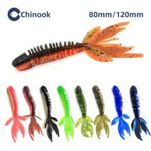 Chinook Split Tail Paddle Tail Swimbait Soft Bait Lure - Silicone Finesse Bait Crawfish Wobblers Worm for Fishing