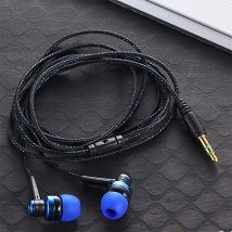 1Pc 3.5mm auricolare cablato di alta qualità Stereo In-Ear Nylon Weave Cable auricolare auricolare con microfono per Laptop Smartphone regali