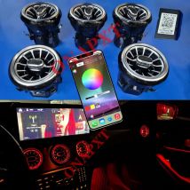 For Benz A/C/E/S/V/CLA/GLA/GLC X253 W205 W222 W176 W213 W447 W117 W156 LED Bluetooth APP Nozzle Ambient Light Air Vent Turbine