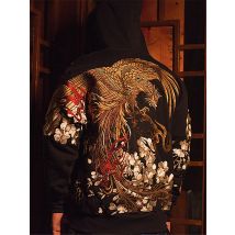 Mode Hohe Qualität Schwere Arbeit Mäntel Straße Streetwear Yokosuka Phoenix Sakura Ukiyoe Stickerei