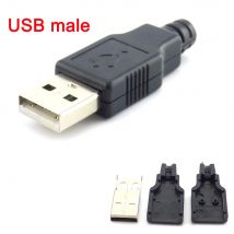 5/10 stücke 4 Pin USB 2,0 Typ A Stecker Buchse stecker adapter Mit Schwarz Kunststoff Abdeckung Solder Typ DIY stecker H10