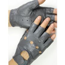 Leather Half-Finger Gloves Women's Fashion Thin Section Hollow Short  Summer Outdoor Sports Cycling Car Driving