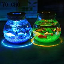 YO CHO Nachahmung Sand Micro Meer Welt Nacht Lichter Micro Landschaft Tier LED Licht Valentines Geburtstag Geschenk Seaworld Nachtlicht