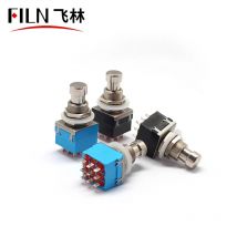 9-polige Gitarreneffektpedalbox Stomp Foot Latching 3PDT Switch True Bypass