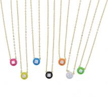 2021 New Summer Fashion Jewelry Simple Geometric Round Charm Candy Neon Enamel Colorful  Necklace For Girl