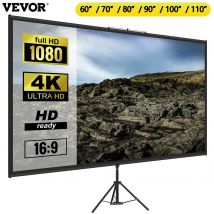SucceBuy 60 70 80 90 100 110 cali Ekran Projekcyjny Statywowy z Podstawką 16:9 4K HD Przenośny Kino Domowe do Projekcji Wewnątrz i na Zewnątrz