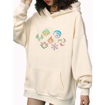 Genshin Impact Element Hoodies Women Streetwear Printed Ulzzang Graphic Sweatshirts Clothing Anime Long Sleeve Crewneck Tops