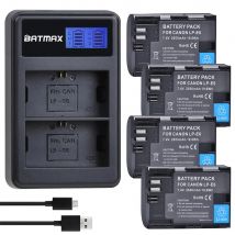 Batteria LP-E6 LP-E6N LP E6 da 2650 mAh + caricatore doppio USB LCD per Canon EOS 6D 7D 5D Mark II III IV 60D 60Da 70D 80D 5DS R XC10