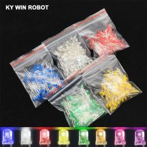 100 Stück 3 mm LED-Dioden, 3 mm, sortiertes Kit, Weiß, Grün, Rot, Blau, Gelb, Orange, Rosa, Lila, warmweiß, DIY-Leuchtdioden