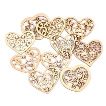 12 stücke gemischte Spitze Herz Holz Handwerk Anhänger für Zuhause hängen Ornamente DIY Sammelalbum Hochzeit Dekor Verzierungen 38x50mm mt2127