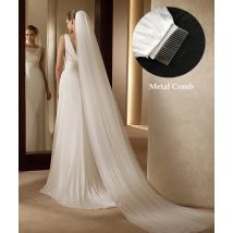 Wholesale Soft Tulle 3Meter 5Meter White Ivory Voile Mariee Long Wedding Veil With Metal Comb Bridal Headwear Vestido De Noiva