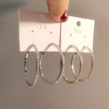 2021 neue mode übertrieben stil shiny kristall Rhein frauen Große Runde Ohrringe exquisite luxus frauen Ohrringe Schmuck Geschenk