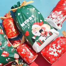 5/10pcs  New Year 2022 Candy Bag Santa Gift Bag Snowflake Crisp Drawstring Bag Merry Christmas