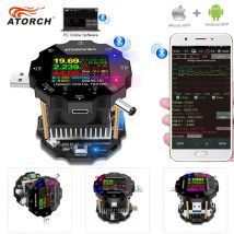 Farb-APP-Batterietester, elektronische Last 18650, Kapazität, Monitor, Anzeige, Entladung, Ladung, USB-Messgerät, DC 12 V, Stromversorgung, Checker