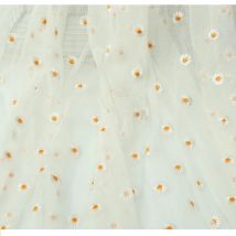 3yards Blume Daisy Stickerei Tüll Weiche Mesh Stoff für Kleid Rock Transparent Spitze Netto stoff Gaze Bekleidung Tuch DIY nähen