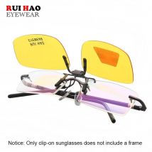 Night Polarized Clip on Sunglasses Can be Flip Up Yellow Sun Glasses Clip Driving Eyeglasses Sunglasses Clip Alloy  Bridge