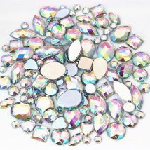 22g gemischte Beutel ca. 300 Stück Crystal AB 3D Nail Art Strasssteine DIY Nicht Hotfix Flatback AB Acrylsteine für Bekleidungsdekorationen