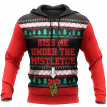 Kiss Me Under The Mistletoe 3D Printed Women Men Christmas Sweater Funny Hoodies/Sweatshirt/Jacket Cosplay Costumes