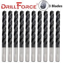 10PCS 3mm-12,5mm M35 HSSCO Kobalt TiAlN Bohrer HSS 3 Flöten Spiralbohrer Für edelstahl (3/4/5/6/7/8/9/10/11/12,5mm)
