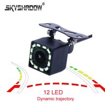Fisheye Dynamische flugbahn HD CCD 4 8 12 Led-leuchten Universal Wasserdichte Rückansicht Kamera Filter Parkplatz Nachtsicht gps radio