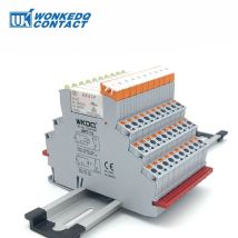 5 Stück HF41F Relaismodul Slim Terminals 24 V 12 V mit LED Push-in Typ Schraubenlose Steckerhalterung auf DIN-Schienenklemmenblock BPT 1,5