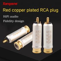 Xangsane 1set 4pcs red copper gold plated 10u RCA audio plug signal cable power amplifier hifi audio cable output input
