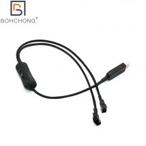 Y Splitter USB Fan Adapter Kabel Geschwindigkeit 5V 12V Schritt-Up USB zu Fan Dual 3Pin 4Pin PC Ärmeln Power Kabel 57 farben Hülse Schalter