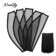 Nunify Afro Puff Net Perücke für die Herstellung von Clip, schwarzes Haarnetz, leimloses Haarnetz, Haarknotennetz für Frauen, synthetisches Echthaar-Clip-Haarnetz