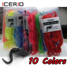 ICERIO 10 Stück/Packung Fliegenbinden Mangum Dragon Tails Pike Muskie Steelhead Salzwasser Baitfish Fly Snake Wiggle Tail Material Chenille