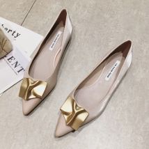 Women Flats 2025 Summer New Solid Color Stylish Lady Flat Heel Shoes Pointed Toe Pink Sky Blue 31-46 Female Slipons Leather