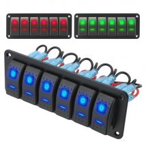12V 24V 6 Gang Licht Kippschalter Panel Leistungs schalter LED-Anzeige wasserdicht für Marine Caravan RV LKW Auto Zubehör