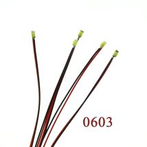 10 Stück Wired SMD 0603 3V/12V LED-Lampenmodelle vorgelötet Micro Litz für Zug Eisenbahn Landschaftsbeleuchtung