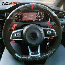 WCaRFun Car Steering Wheel Cover Black Leather Suede For Volkswagen VW Golf 7 GTI Golf R MK7 VW Polo GTI Scirocco 2015 2016