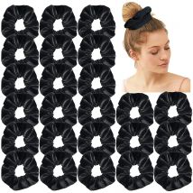 Haargummis, schwarzer Samt, Haargummis, weiches Haarband, Damen-Pferdeschwanzhalter, Haar-Accessoires, Haargummis, Packung mit 100 Stück