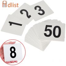 1–100 weiße Tischnummern, PVC-Schilder, Hochzeit, Restaurant, Café, Bar, Sitzkarten, einfache Identifizierung für PVC-Restaurant-Tischkarte