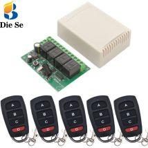 Drahtlose Fernbedienung DC 6V 12V 24V 30V 4CH rf Relais Empfänger und 433MHZ Sender für Garage/Licht/motor/Home appliance