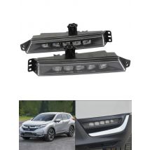 ZUK White Front Bumper LED Fog Light Reflector Foglight Foglamp For HONDA CRV CR-V 2017 2018 2019 2020 Daytime Running DRL Lamp