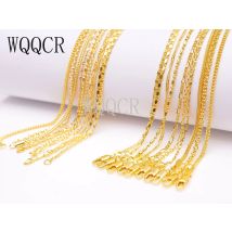 Wholesale 10 Pieces Of Mixed Jewelry Making 18K Gold Filled Necklace Chain Pendant 16-30 Inches