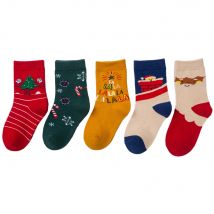 5Pairs/lot Kids Socks Autumn Winter Socks Children Cotton Christmas Socks For Students Girls Boys Cartoon Cute Warm Socks