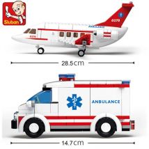 Flugzeug Luftfahrt Medizinische Flugzeuge Luft Krankenwagen Auto Stadt Bausteine Kit Figuren Brinquedos Pädagogisches Spielzeug Für Kinder