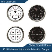 KUS Nuovo 110mm Contagiri Multifunzionale 3 in 1 Metro 4 in 1 Pressione Olio Livello Carburante Temperatura Dell'acqua Voltmetro 12V con Retroilluminazione
