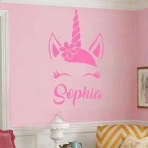 Angepasst Einhorn Name Wand Aufkleber Kunst Vinyl Aufkleber Cartoon Schlafzimmer Dekoration Kinder Mädchen Zimmer Kinderzimmer Wandbild Y232