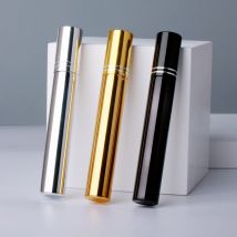 100 Teile/los 15ml Tragbare UV Glas Nachfüllbar Parfüm Flasche Mit Doppel linie Aluminium Zerstäuber