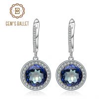 Edelstein der Ballett Natürliche Bläulich Mystic Quarz Reine 925 Sterling Silber Ringe Runde Cut